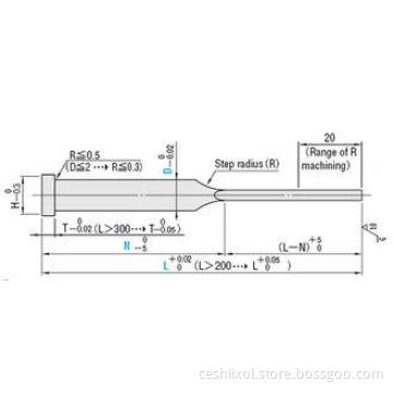 Precision R - Chamfered Ejector Pins Rectangular High Speed